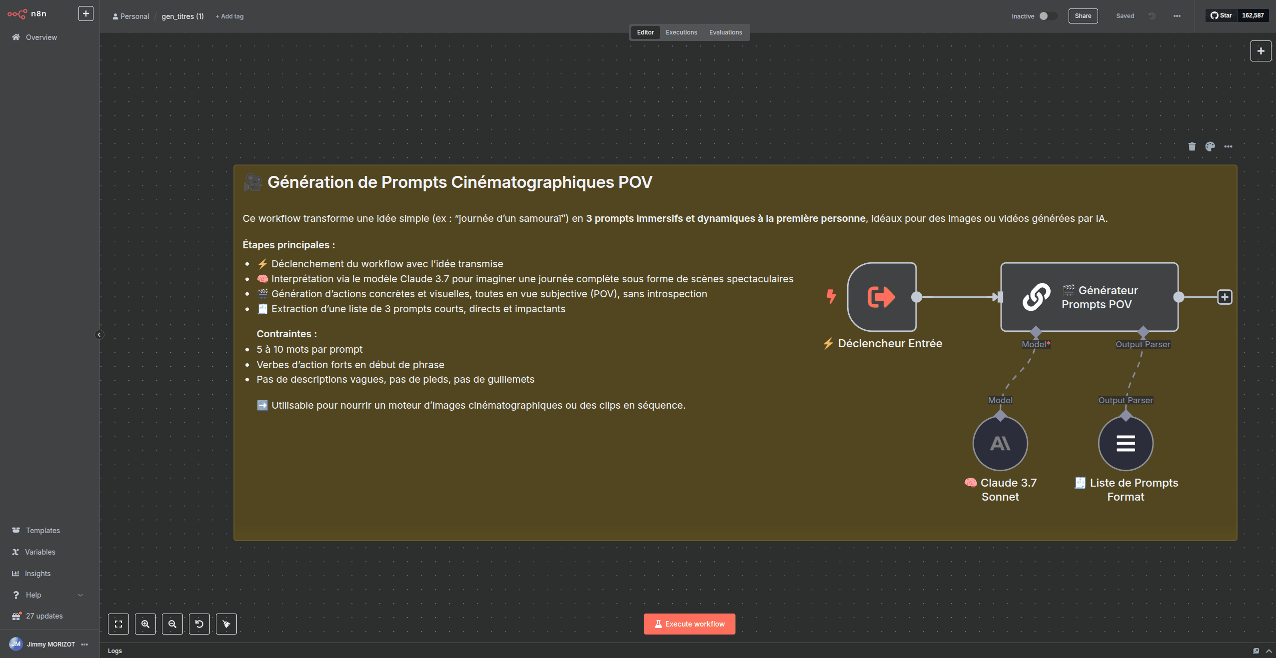 Workflow n8n Génération vidéo complète - Pipeline automatisé de création vidéo avec IA générative, assemblage multi-média et post-production automatique
